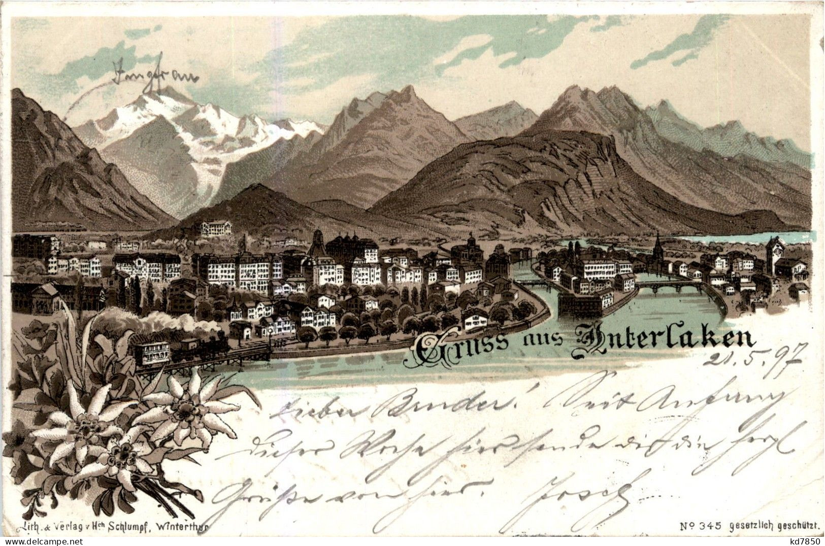 Gruss Aus Interlaken - Litho - Interlaken