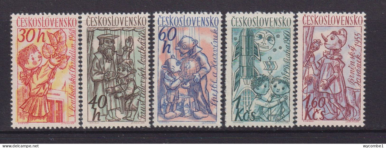CZECHOSLOVAKIA  - 1961 Puppets Set Never Hinged Mint - Unused Stamps