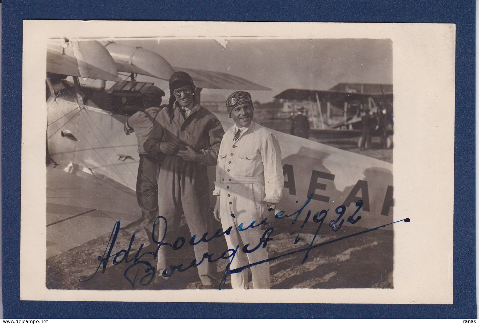 CPA Autographe Signature De Armando De Dominicis Italie Pilote Aviateur Aviation Carte Photo Le Bourget 1922 - Aviators & Astronauts