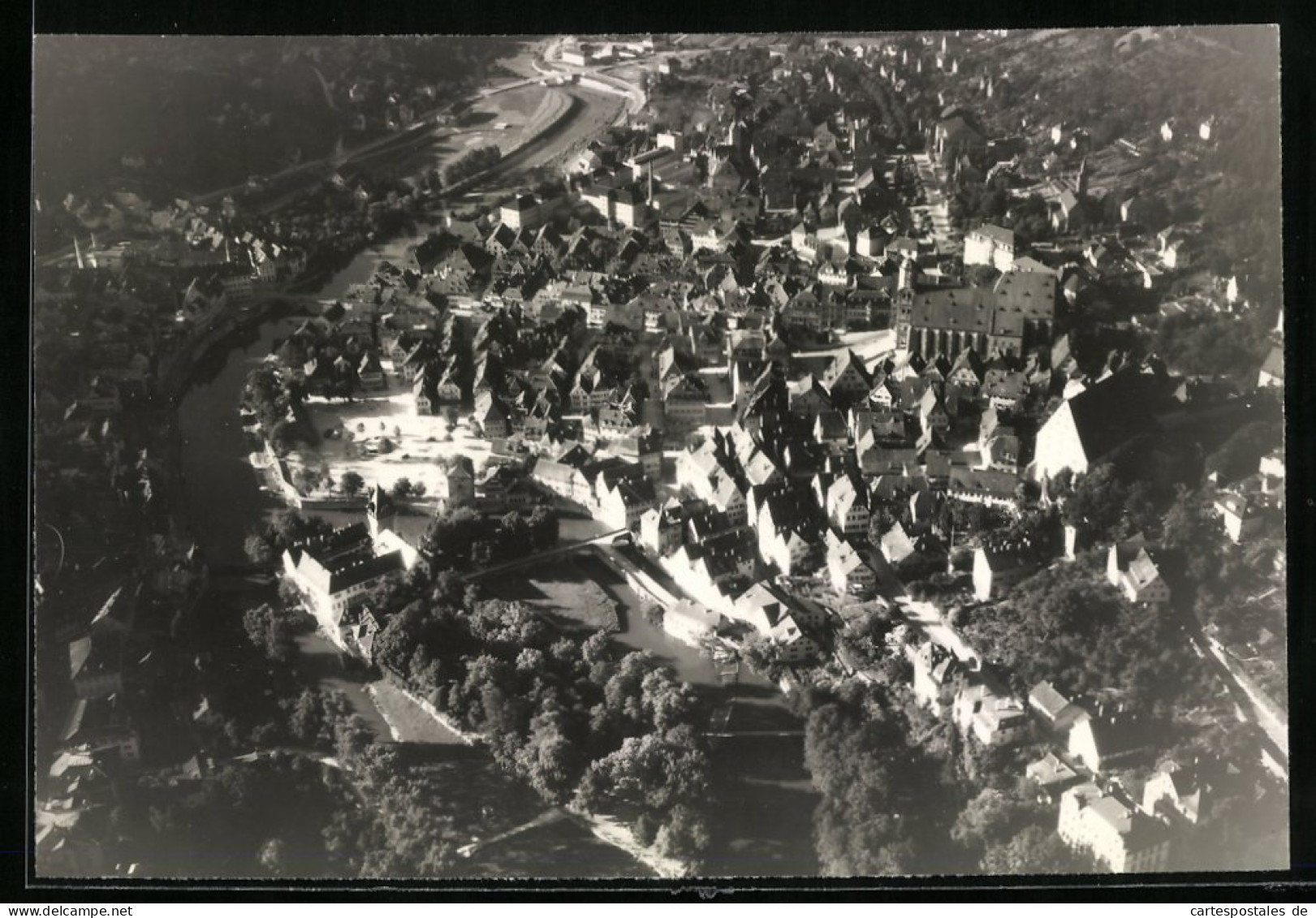 Fotografie Unbekannter Fotograf, Ansicht Schwäbisch Hall, Fliegeraufnahme Der Stadt  - Lieux