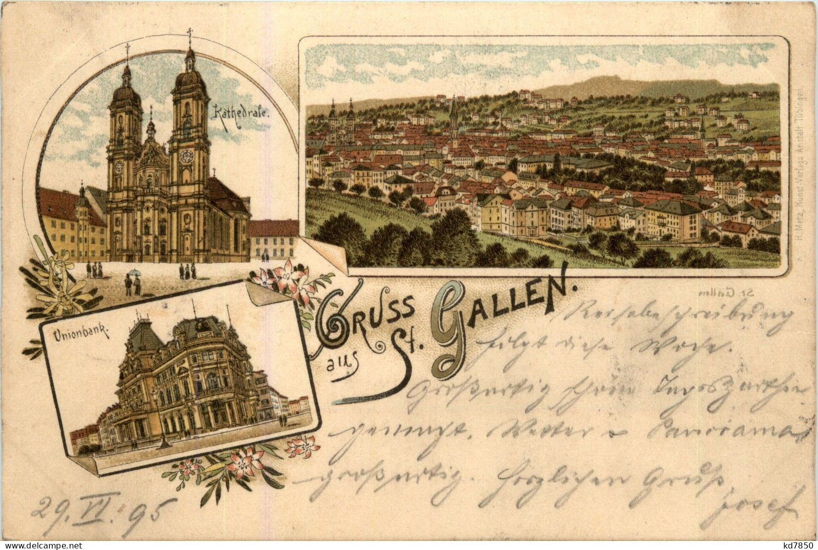 Gruss Aus St. Gallen - Litho 1895 - Saint-Gall