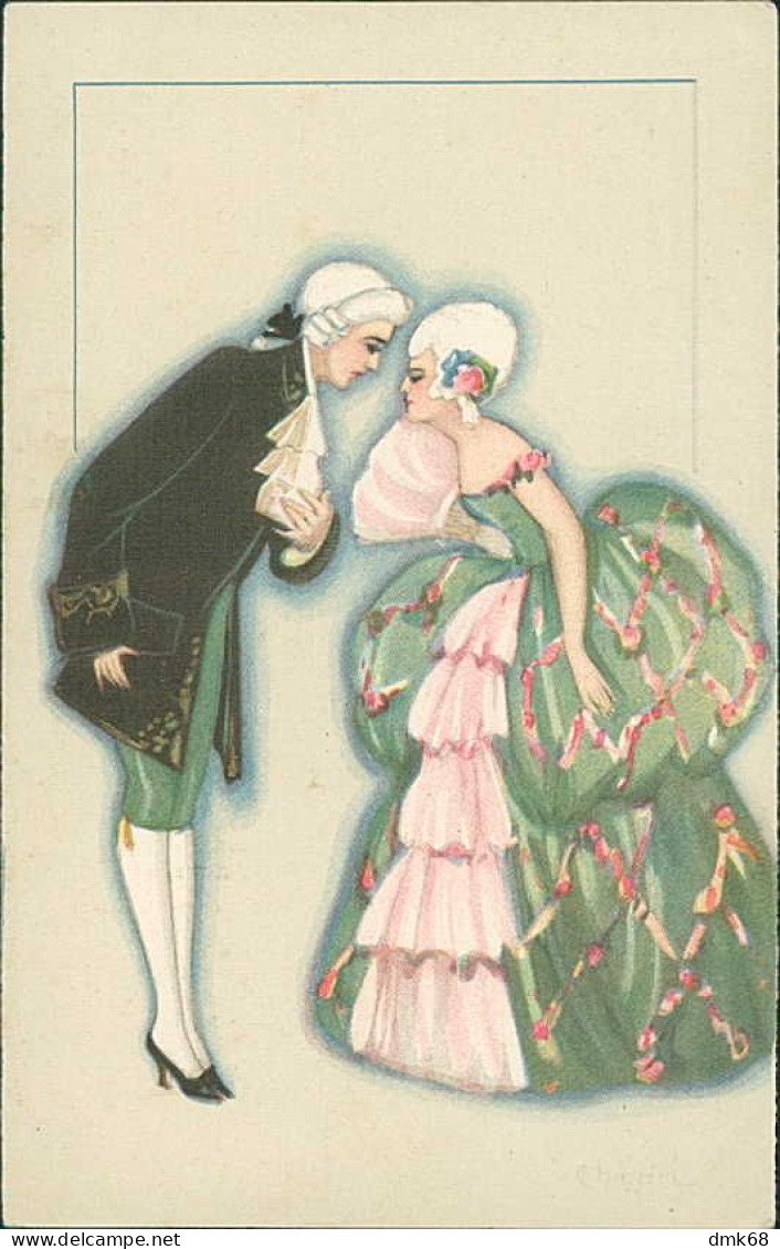 CHIOSTRI SIGNED 1920s POSTCARD - COUPLE - EDIT BALLERINI & FRATINI - N.213 (5693) - Chiostri, Carlo