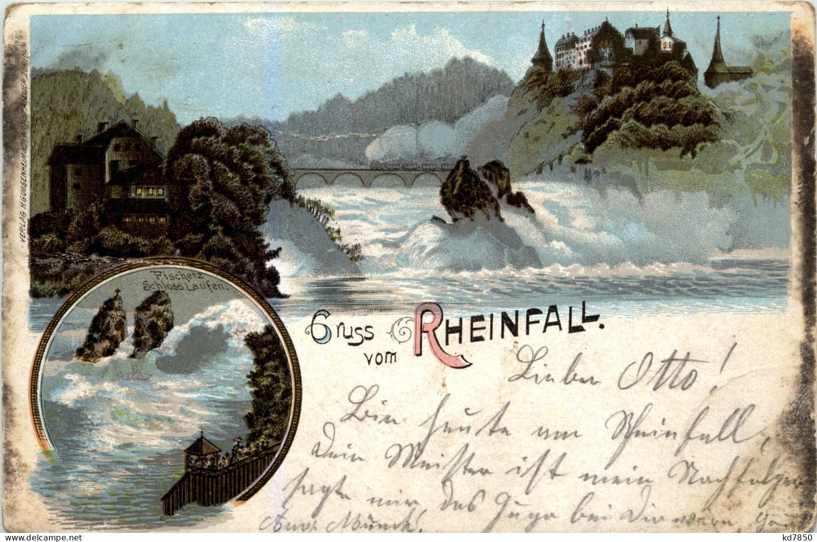 Gruss Vom Rheinfall - Litho - Neuhausen Am Rheinfall