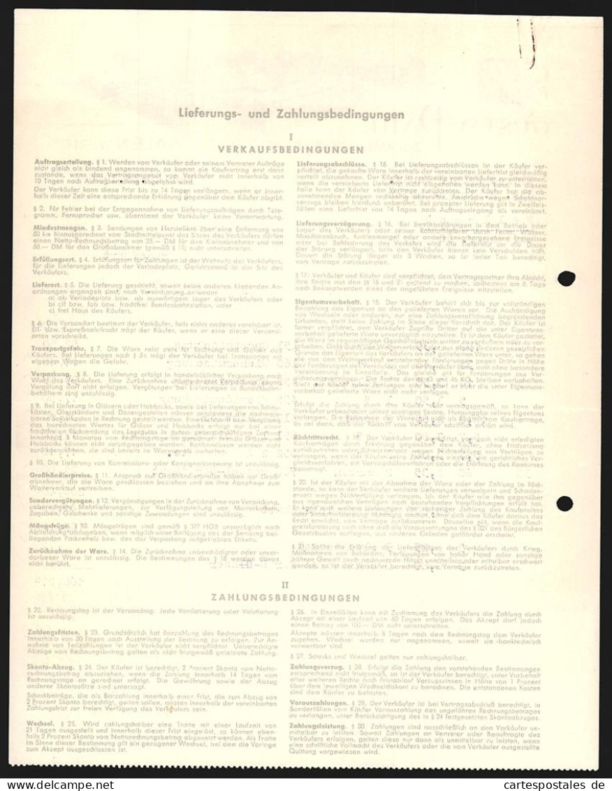 Rechnung Aalen /Württ. 1955, Gustav Pahl, Zuckerwarenfabrik, Modellansicht Der Betriebsanlage, Greif-Fabrikmarke  - Altri & Non Classificati