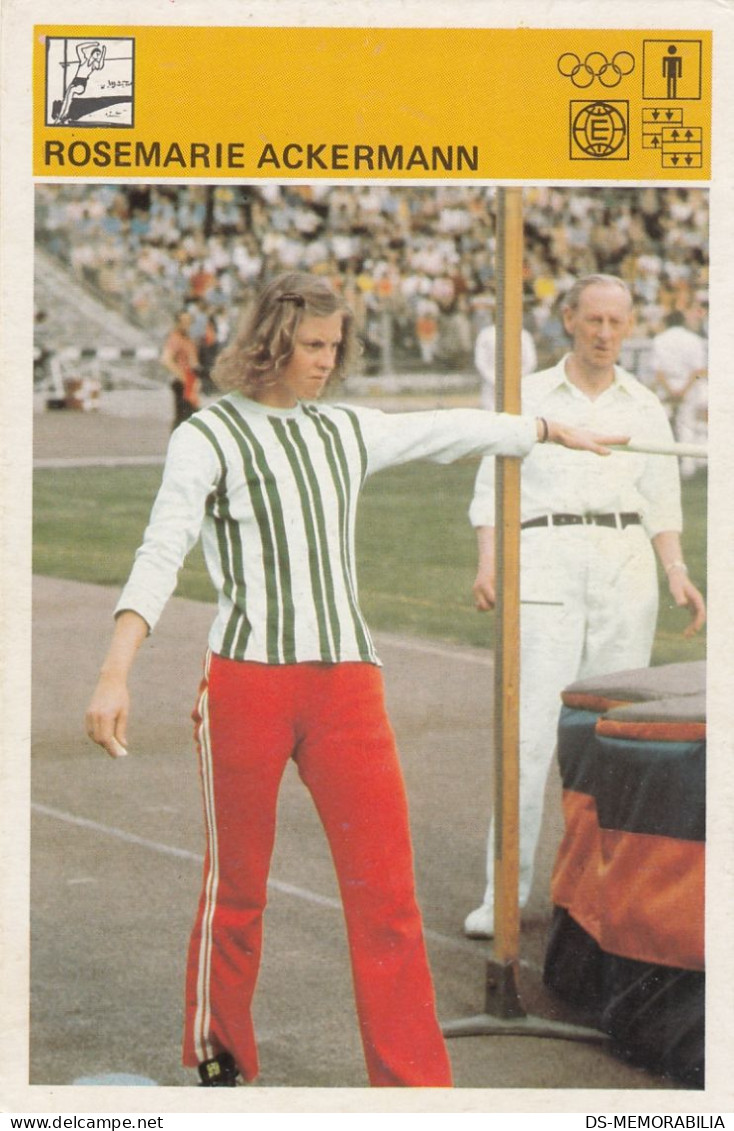 High Jump Rosemarie Ackermann From Lohsa Hoyerswerda Germany DDR Trading Card Svijet Sporta - Athletics