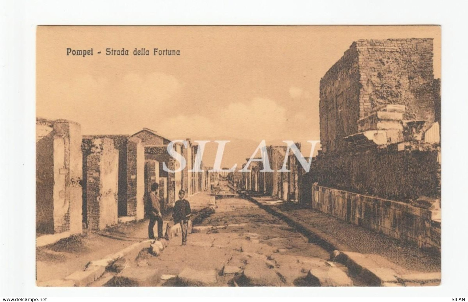 Postal Pompeya Pompei Strada Della Fortuna Fototipia Alterocca Carte Postale Ancienne Pompéi Pompei Strada Della Fortuna - Andere & Zonder Classificatie