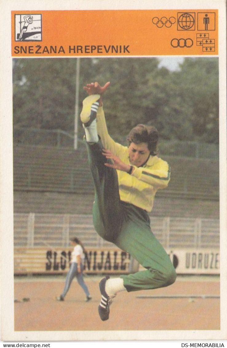 High Jump Snežana Hrepevnik Yugoslavia Trading Card Svijet Sporta - Athlétisme
