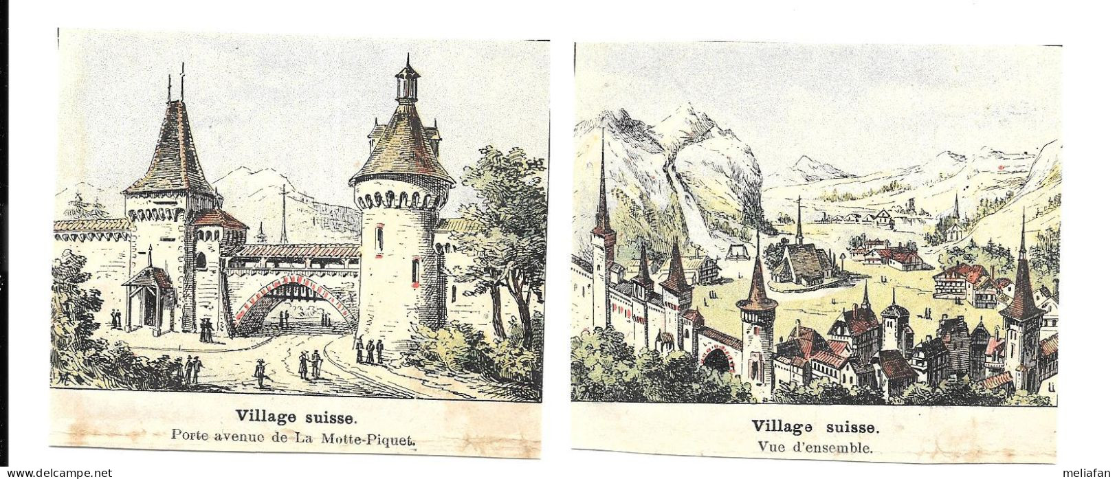 BA25 - IMAGES PAPIER EXPOSITION UNIVERSELLE PARIS 1900 - VILLAGE SUISSE - DESSIN VASSET - Sonstige & Ohne Zuordnung