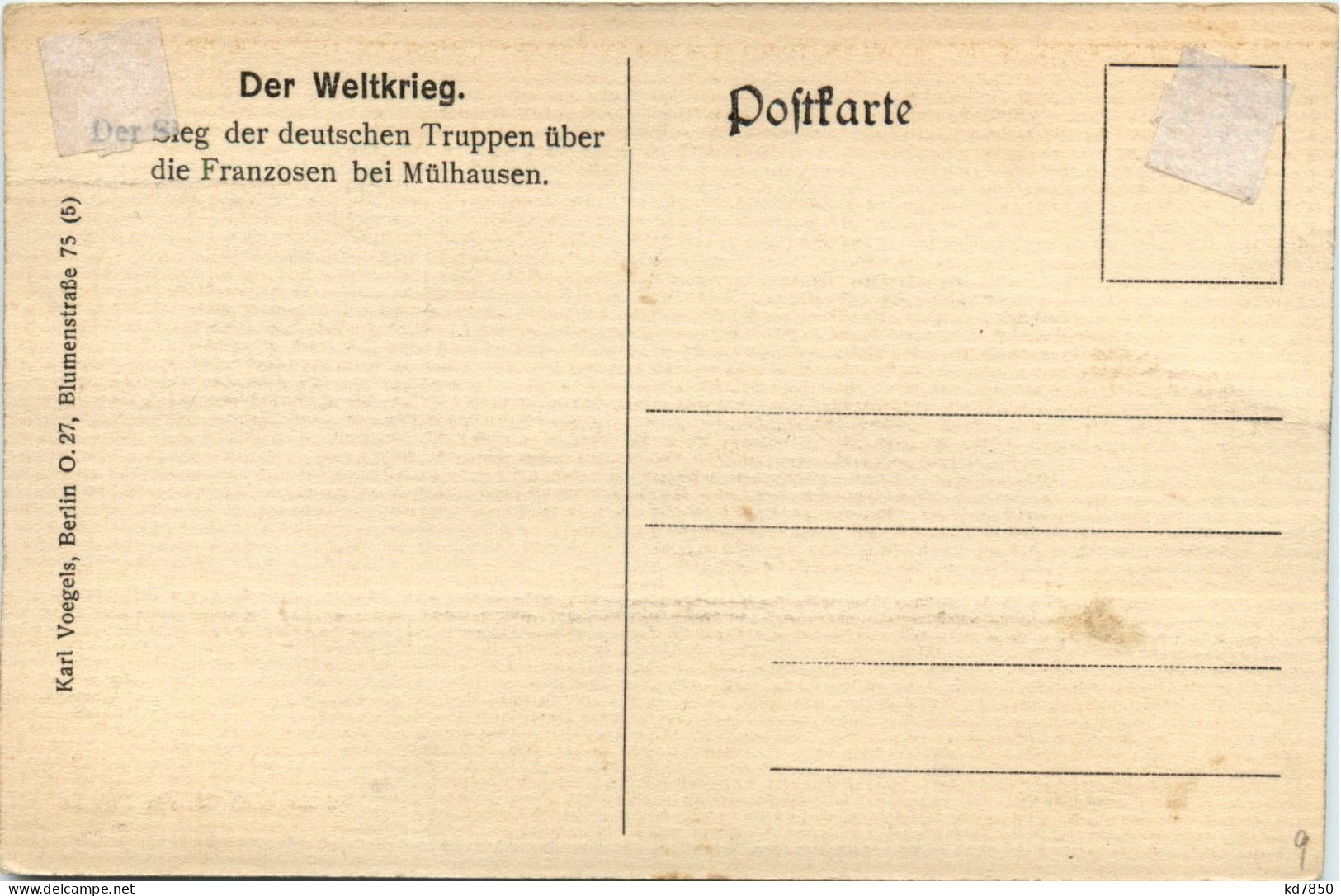 Der Sieg Der Deutschen Truppen über Ide Fanzosen Bei Mülhausen - War 1914-18