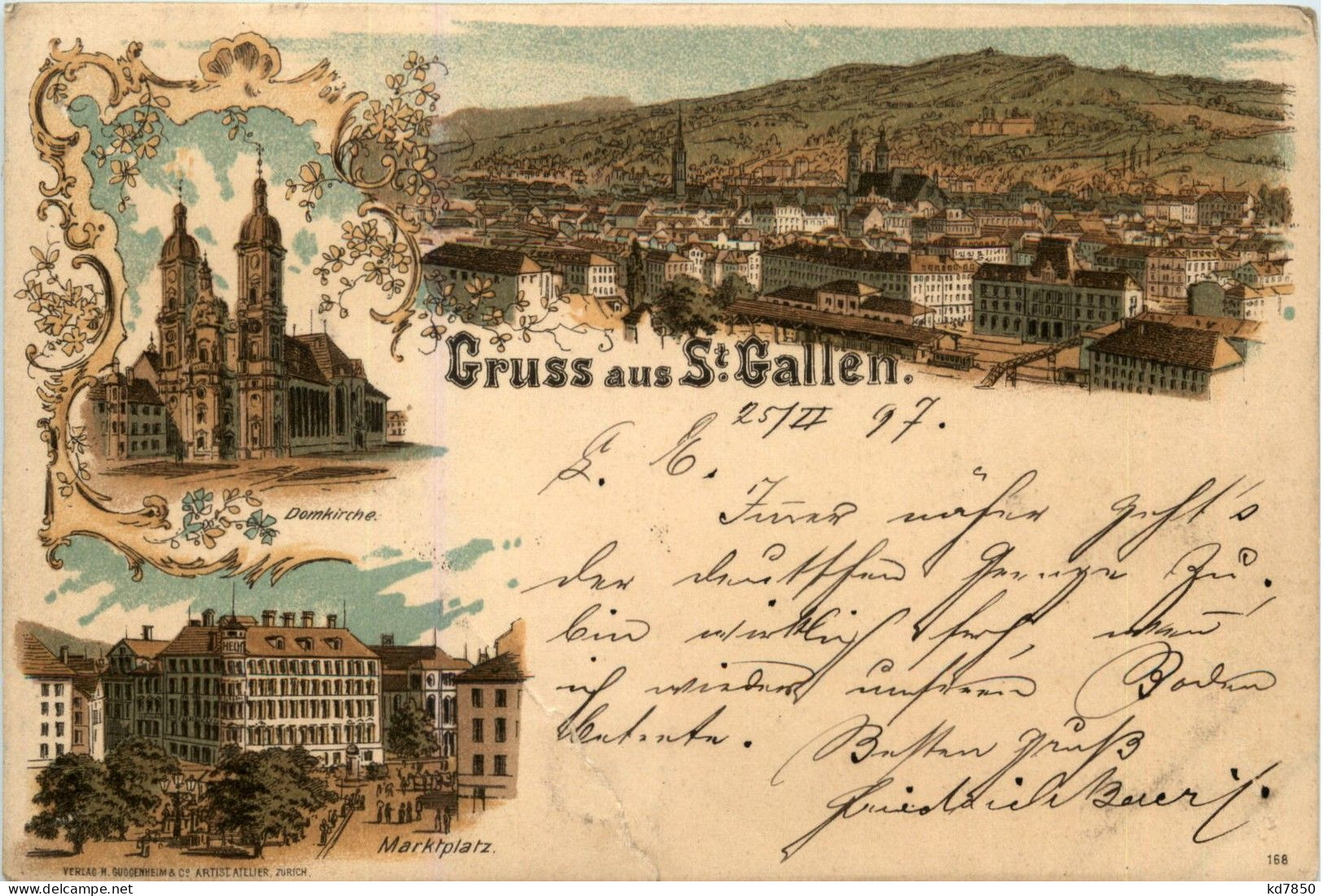 Gruss Aus St. Gallen - Litho - San Gallo