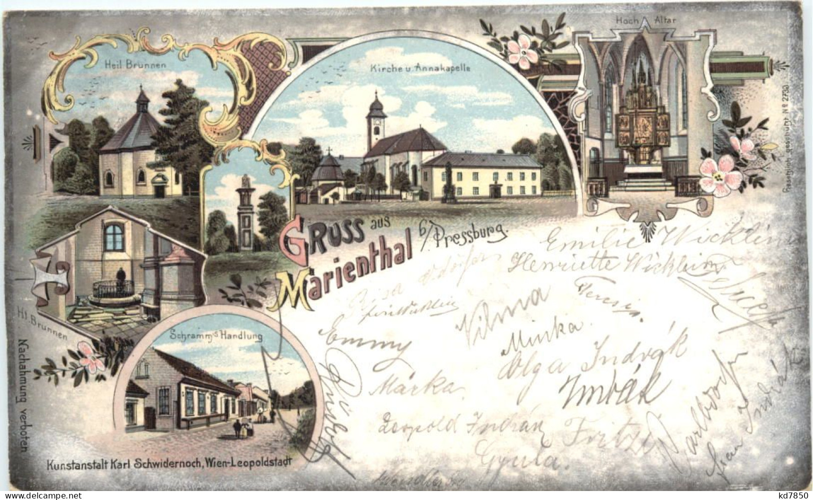 Gruss Aus Marienthal Bei Pressburg - Litho - Böhmen Und Mähren