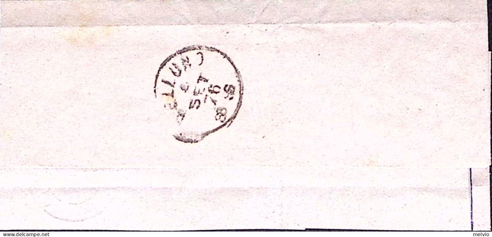 1876-PUOS D'ALPAGO C2+punti (4.12) Su Largo Frammento Affrancata Effigie C.10 - Poststempel