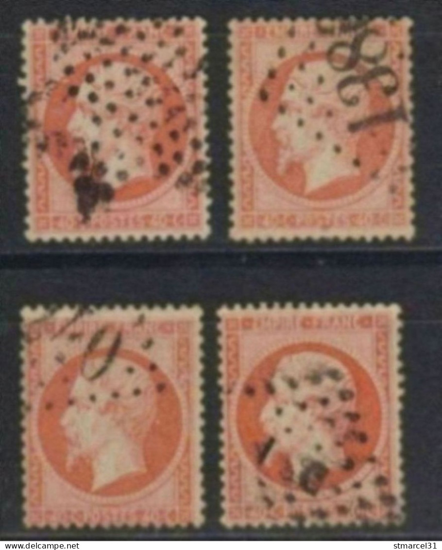 POUR SPECIALISTE 4 VAR TRAIT De BURIN Impression Fine Sur 4 Nuances Du N°23 TBE/LUXE - 1862 Napoléon III