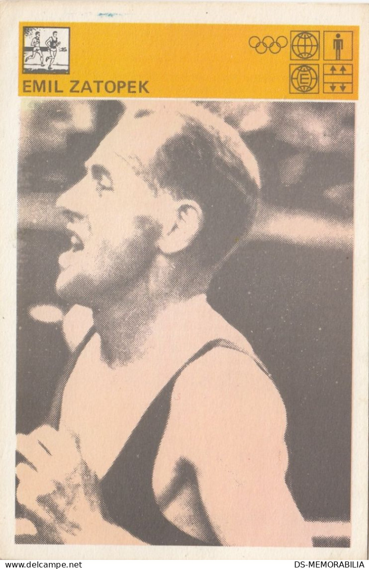 Running Emil Zatopek Czechoslovakia Trading Card Svijet Sporta - Leichtathletik