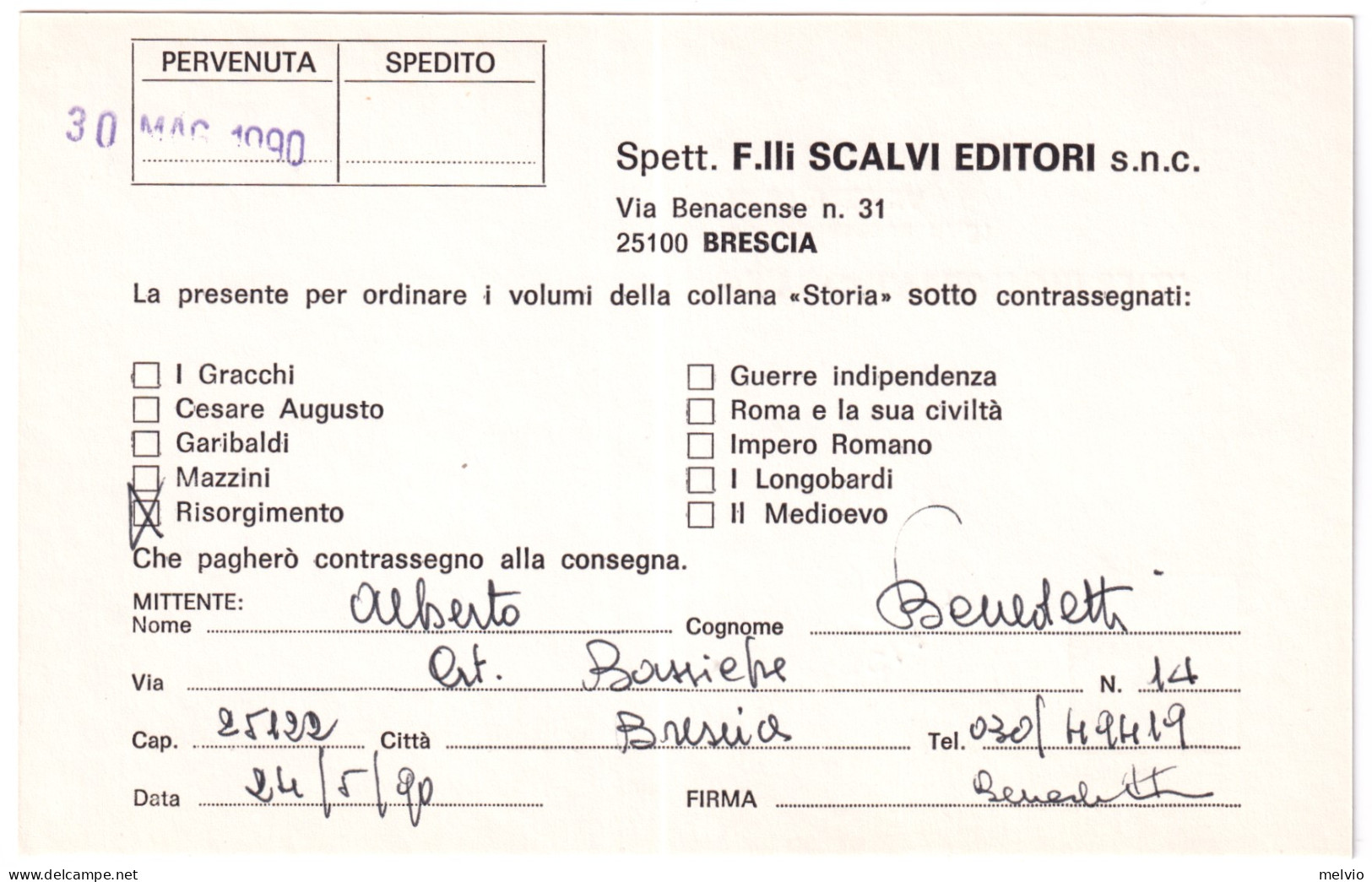 1990-CAMPIONATI MONDO CALCIO Lire 450 (Austria) Isolato Su Cedola Commissione Li - 1981-90: Poststempel