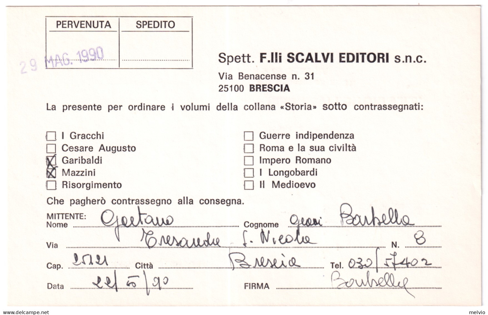 1990-CAMPIONATI MONDO CALCIO Lire 450 (Cecoslovacchia) Isolato Su Cedola Commiss - 1981-90: Marcophilia