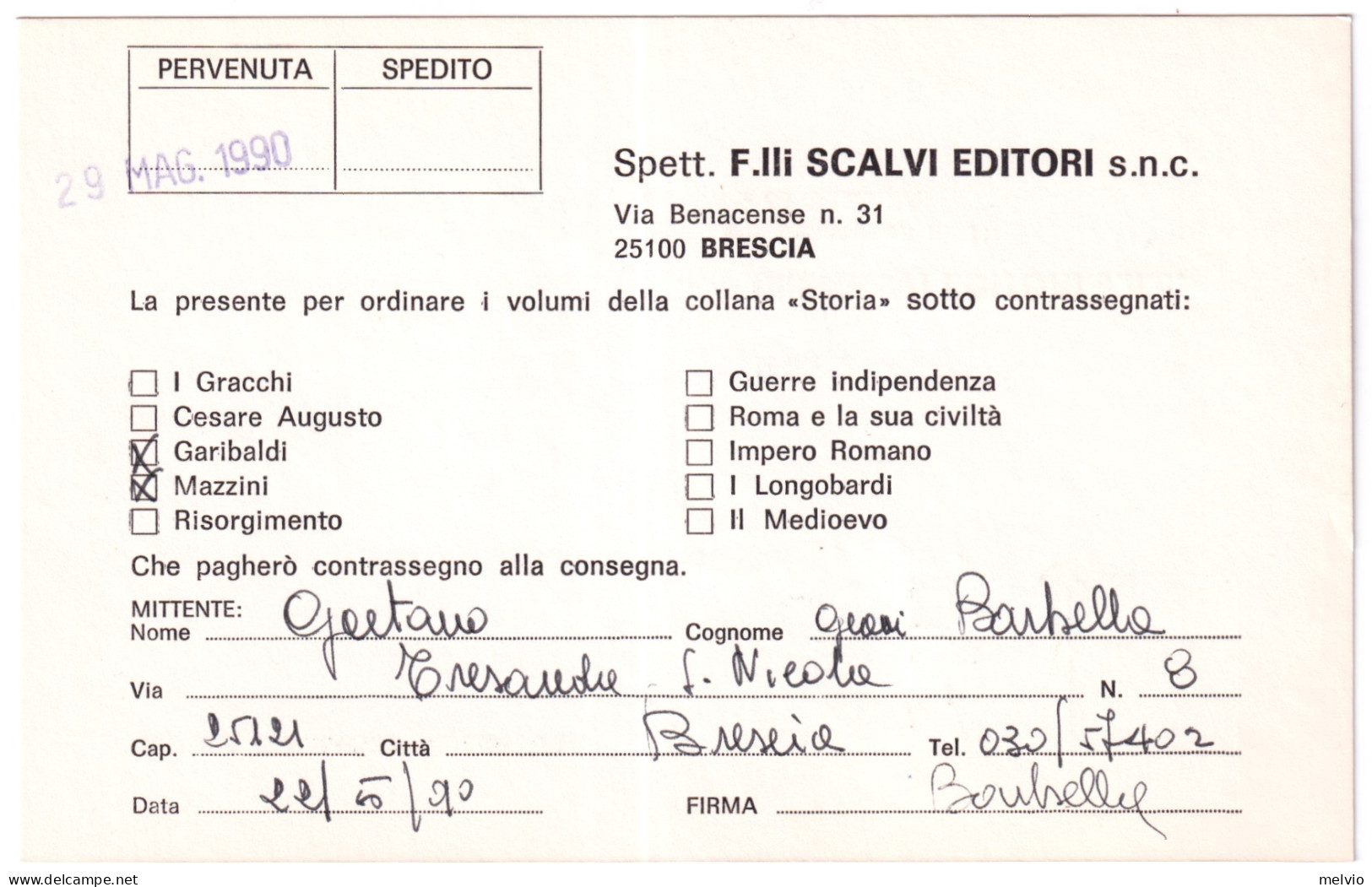 1990-CAMPIONATI MONDO CALCIO Lire 450 (Cecoslovacchia) Isolato Su Cedola Commiss - 1981-90: Marcophilie