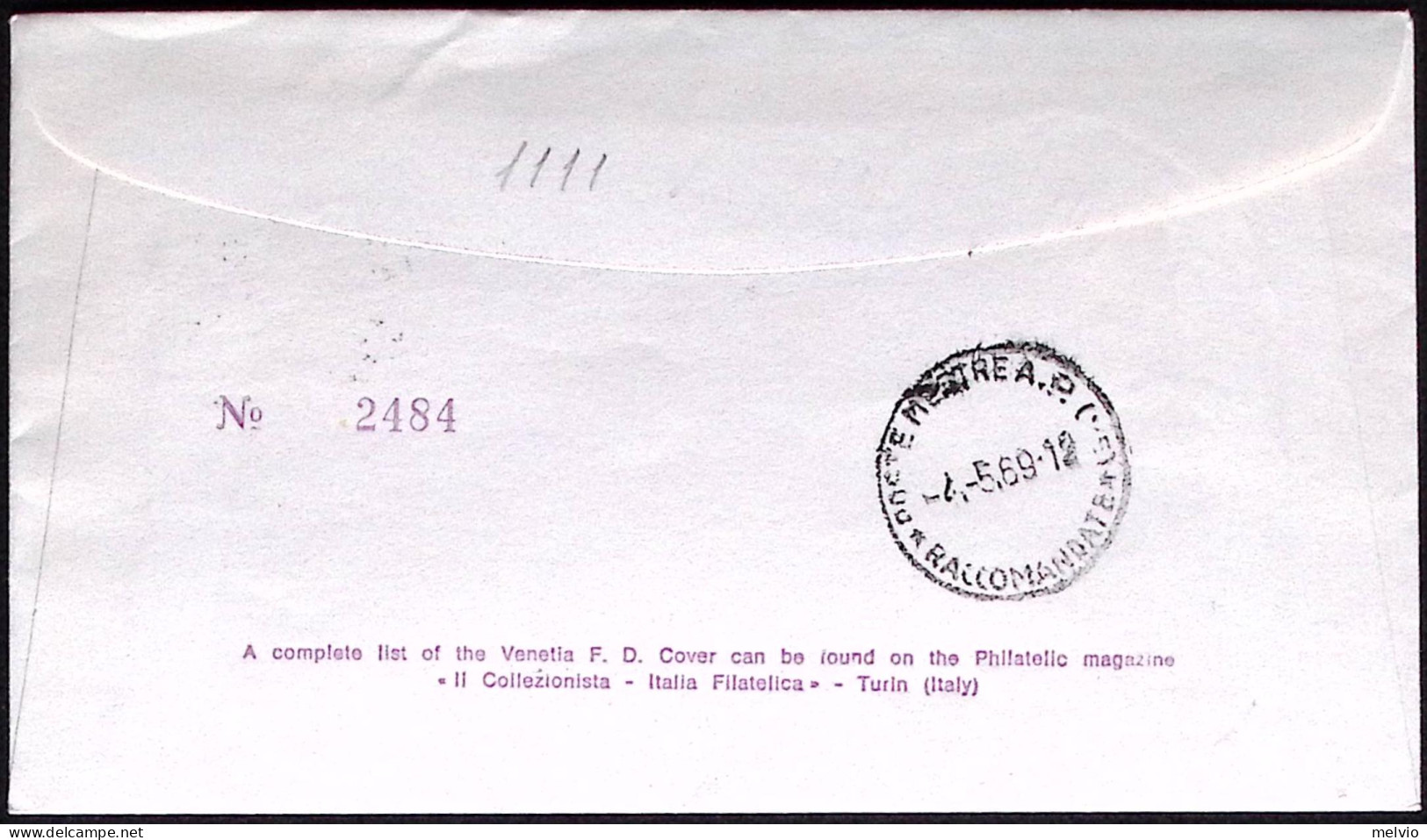 1969-MACHIAVELLI Blocco Quattro Su Fdc Venetia Raccomandata - 1961-70: Marcofilia