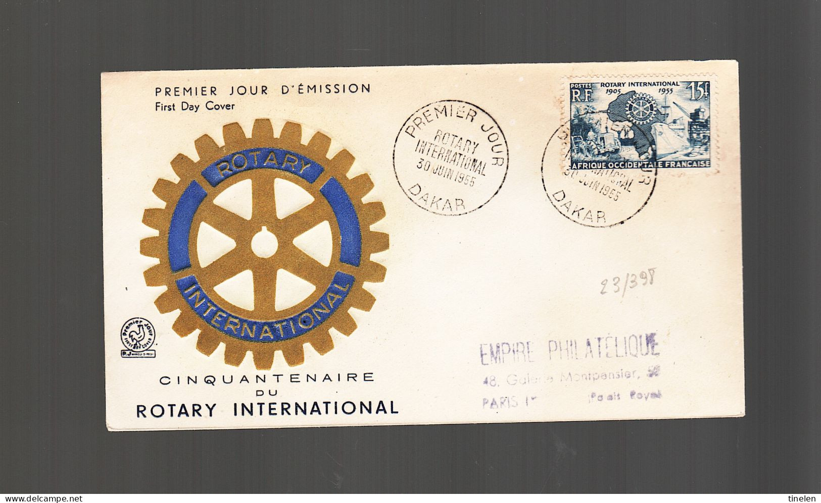 A.O.F. / Senegal - 1955 Fdc Rotary - Rotary, Lions Club