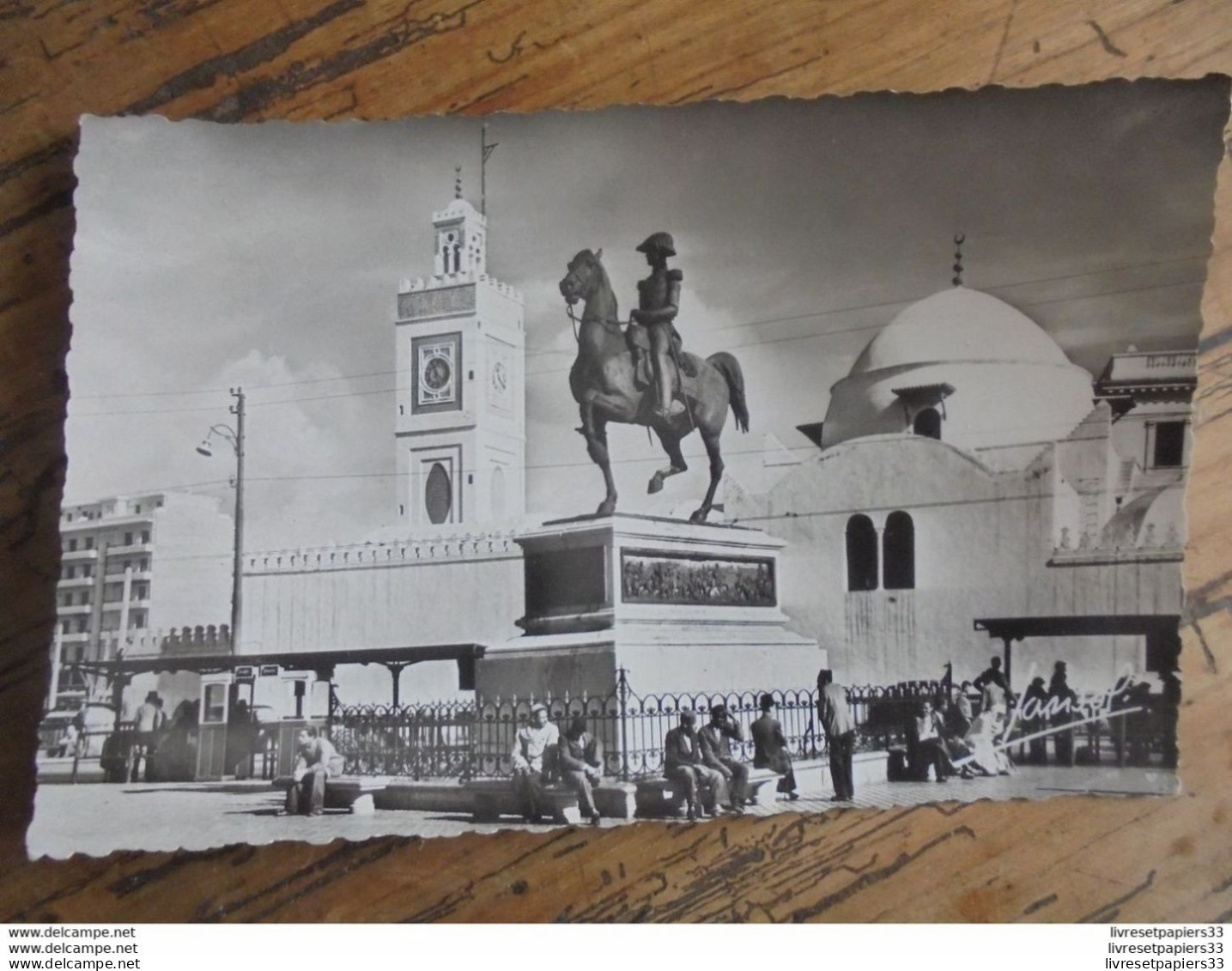 CPA Algérie ALGER Place Du Gouvernement Statue Duc D'Orléans Et Mosquée Djemas Djedid - Algiers