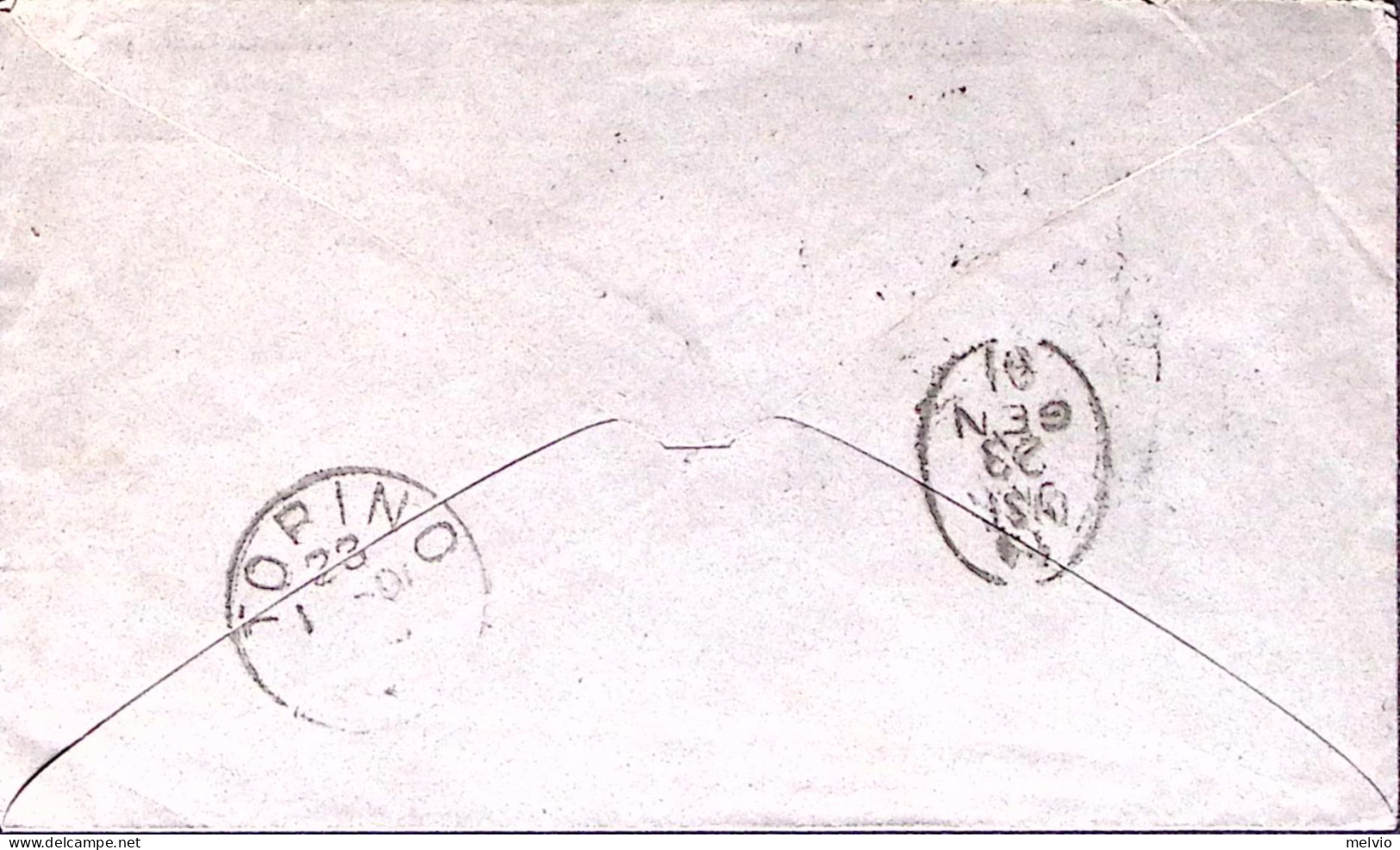 1891-STEMMI C.5 Isolato Su Busta Torino 820.1) - Storia Postale