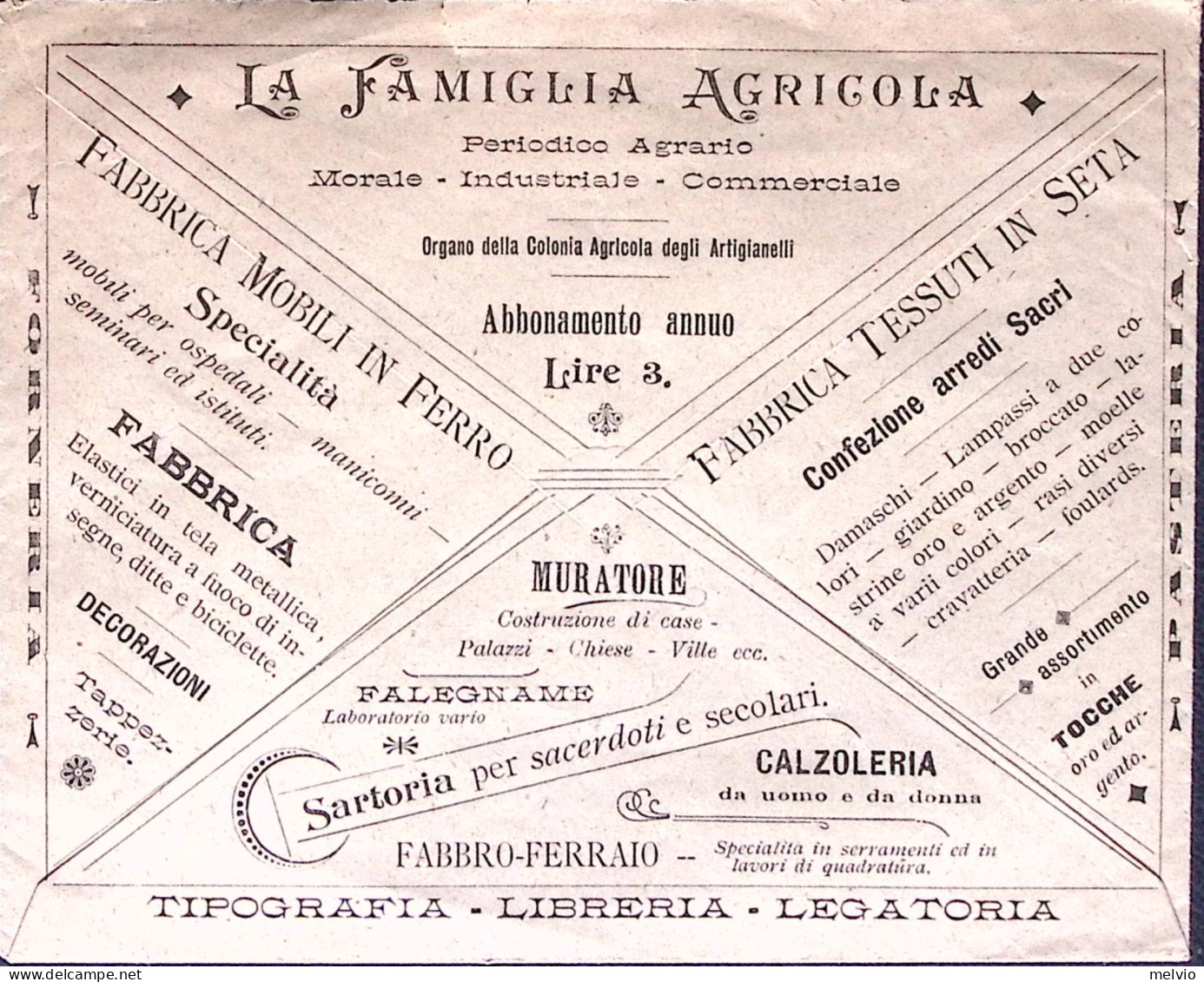 1898-BRESCIA Istituto Artigianelli Busta Con Intestazione A Stampa Brescia (28.1 - Marcophilia