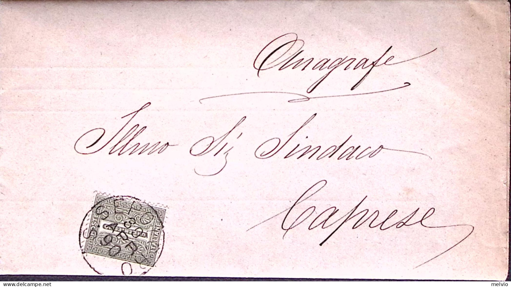 1890-S. SOLERO C1 (30.4) Su Piego Comunale Affrancata Cifra C.1 - Poststempel