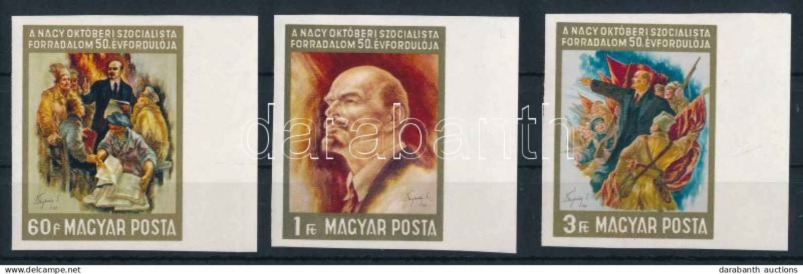 ** 1967 Nagy Októberi Szocialista Forradalom (V.) ívszéli Vágott Sor (3.000) - Autres & Non Classés