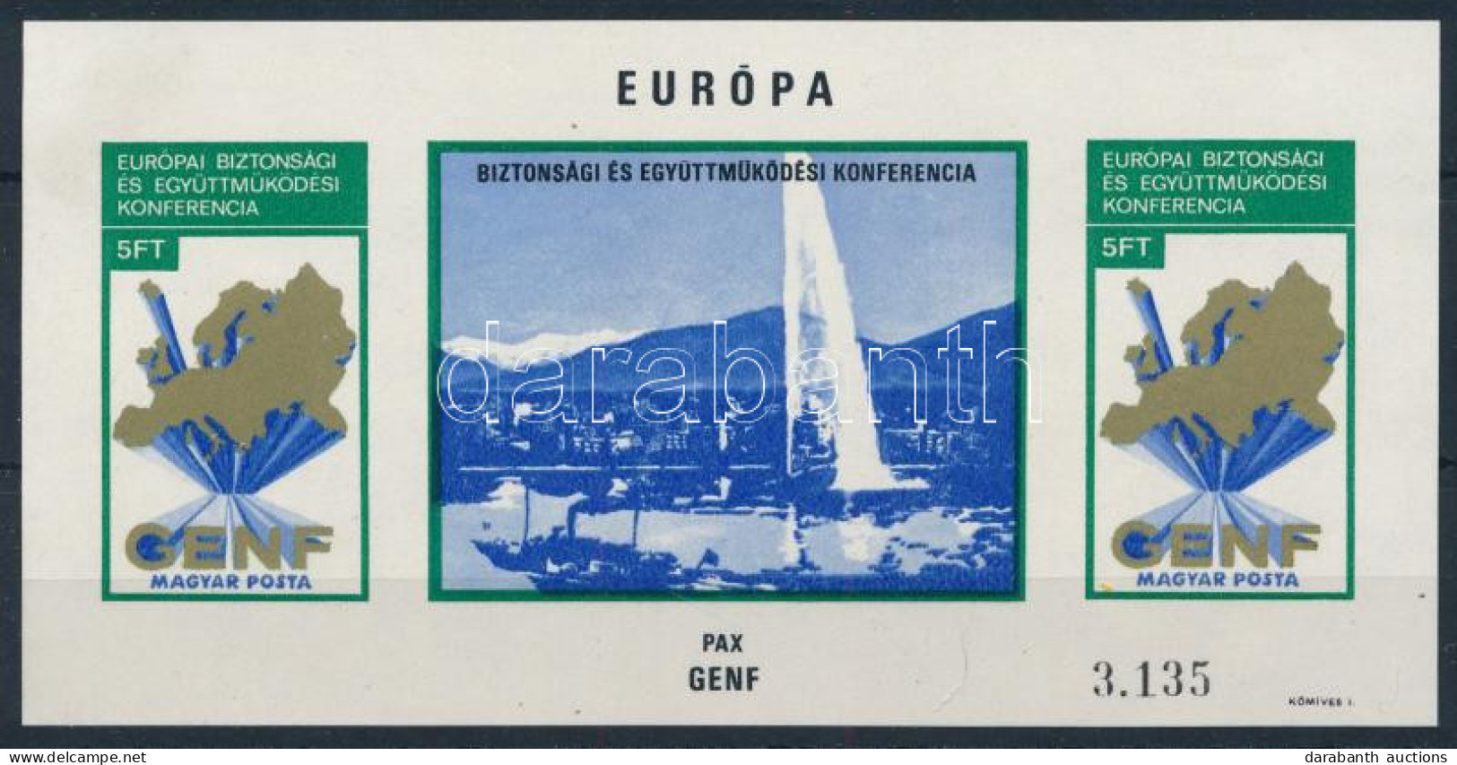 ** 1974 Európai Biztonsági és Együttműködési Konferencia (II.) - Genf Vágott Blokk (22.000) - Andere & Zonder Classificatie