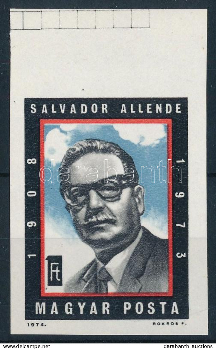 ** 1974 Salvador Allende ívszéli Vágott Bélyeg - Autres & Non Classés
