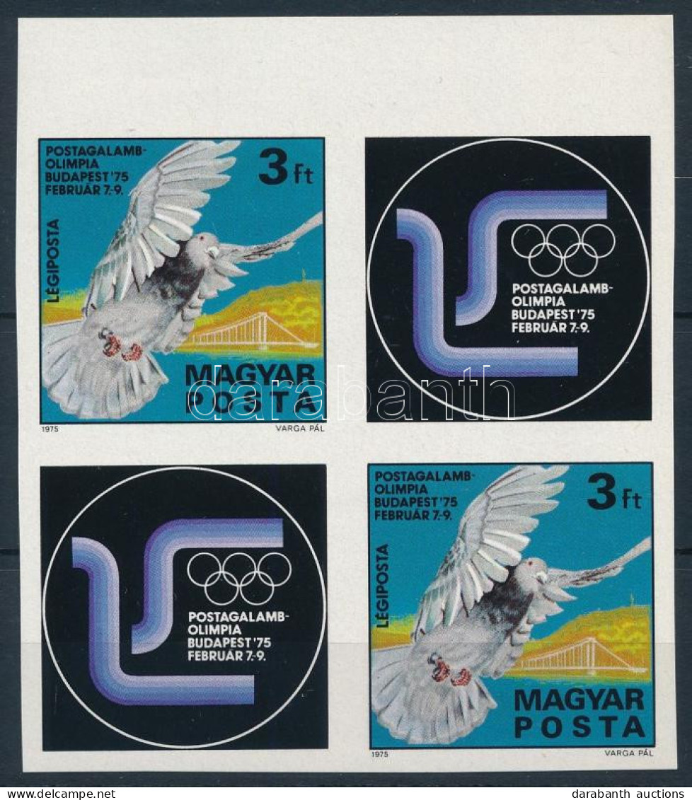 ** 1975 Postagalamb Olimpia Vágott ívszéli Szelvényes Bélyeg Négyestömbben (8.000) - Otros & Sin Clasificación