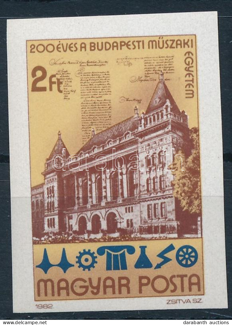 ** 1982 200 éves A Budapesti Műszaki Egyetem Vágott Bélyeg - Autres & Non Classés