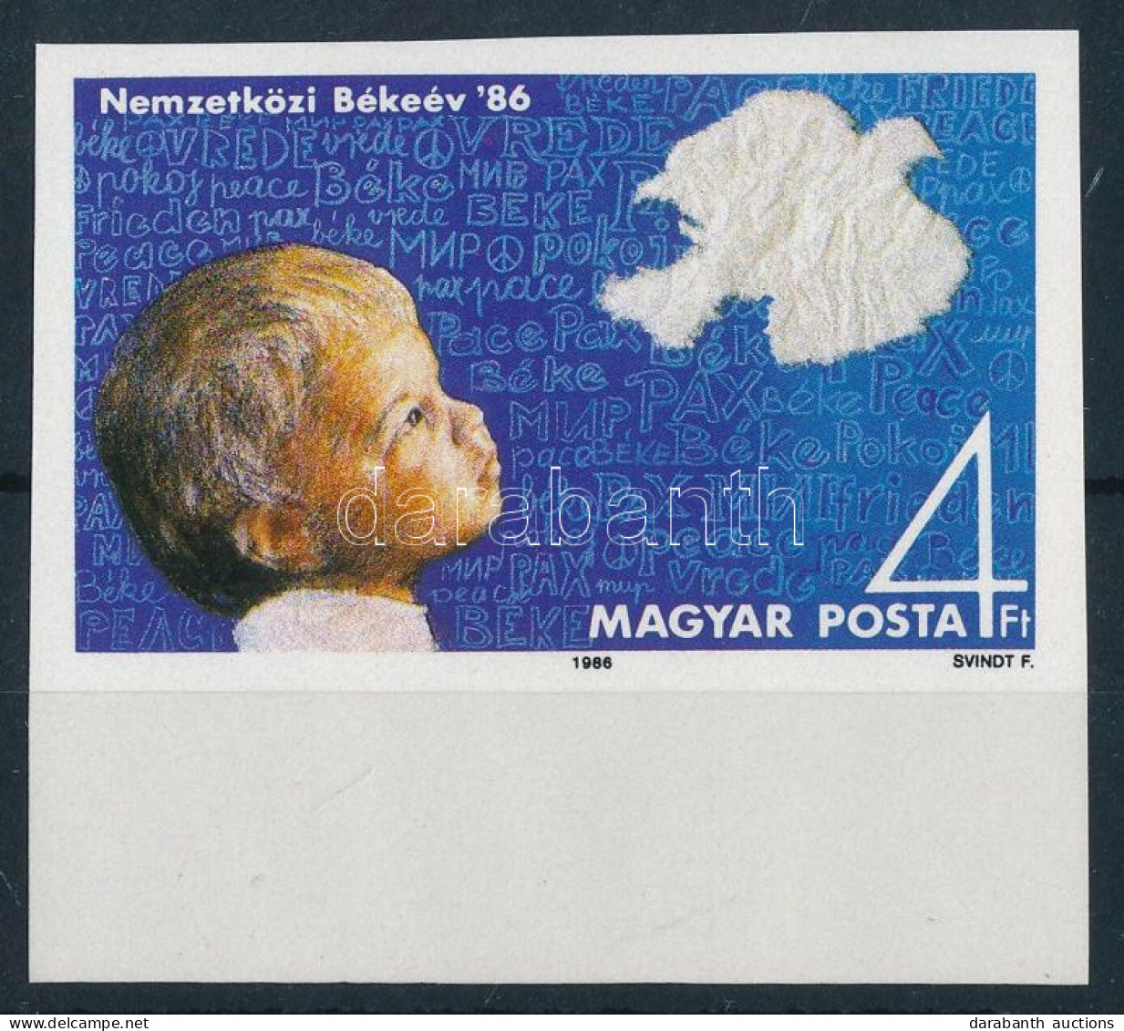 ** 1986 Nemzetközi Békeév Vágott ívszéli Bélyeg (4.000) - Other & Unclassified