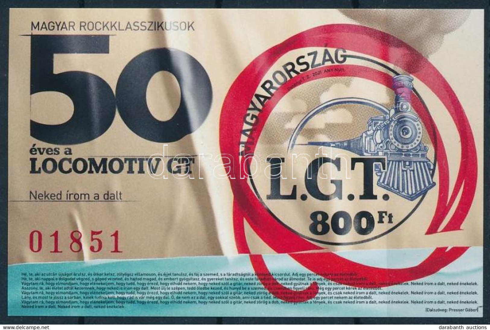 ** 2021 Magyar Rockklasszikusok (II.) - LGT Vágott Blokk Piros Sorszámmal (8.000) - Autres & Non Classés