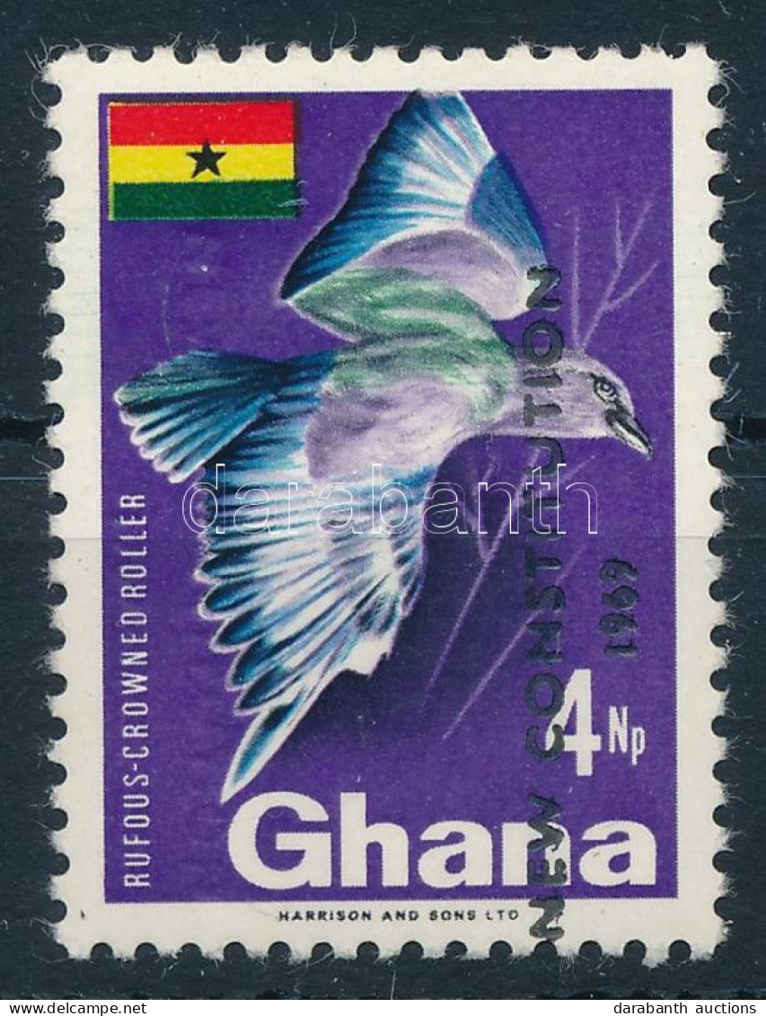 ** Ghana 1969 Új Alkotmány 4p Kettős Felülnyomással Amiből Az Egyik Vaknyomat, A Másik Fekete és Fordított. Ebben A Form - Other & Unclassified