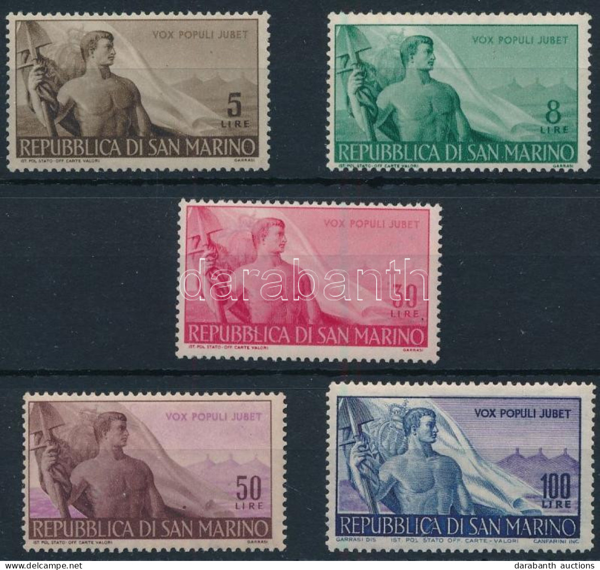 ** San Marino 1948 Mi 397-401 (Mi EUR 120,-) - Sonstige & Ohne Zuordnung