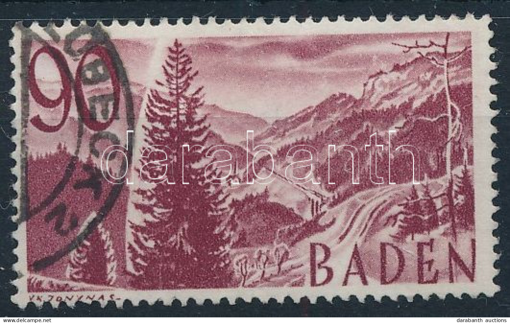 O Németország Francia Zóna - Baden 1948 Mi 37 (Mi EUR 100.-) - Sonstige & Ohne Zuordnung