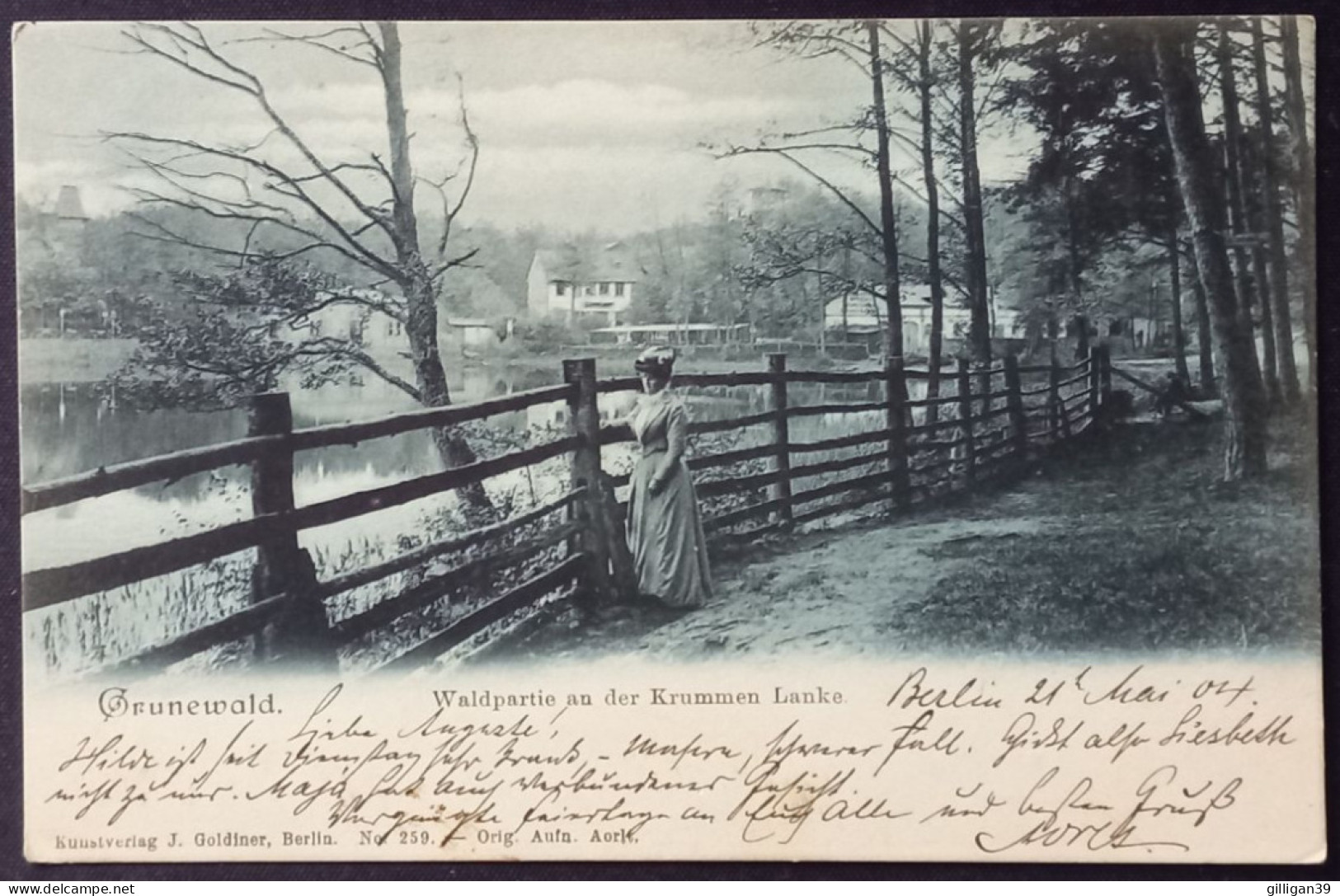 BERLIN-GRUNEWALD, Waldpartie An Der Krummen Lanke, 1904 Gelaufen - Grunewald