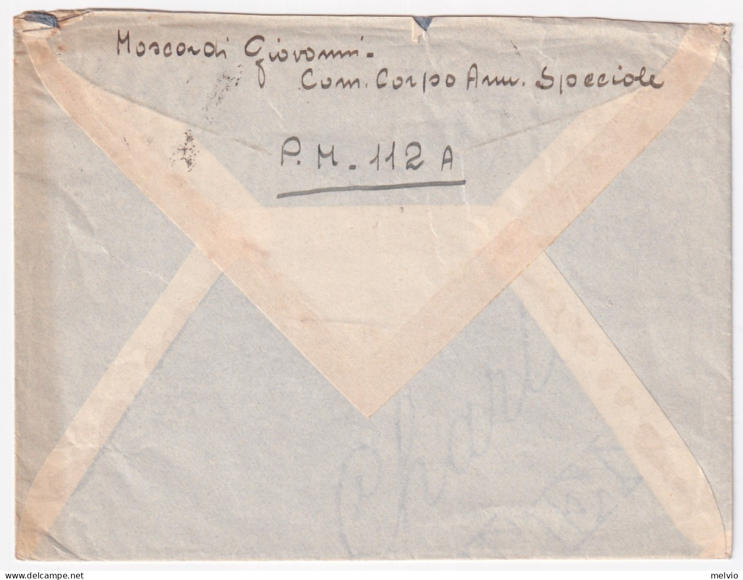 1941-Posta Militare/n.ro 112 C.2 (24.3) Su Busta Via Aerea - Marcophilia