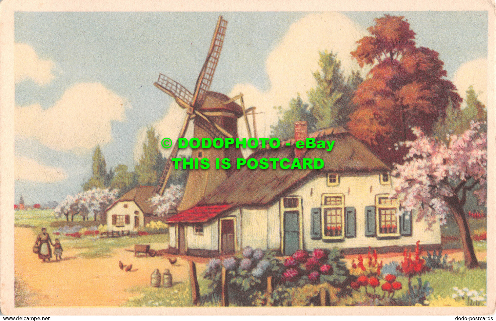 R498886 Unknown House And Garden. Windmill. Van Leer - Monde