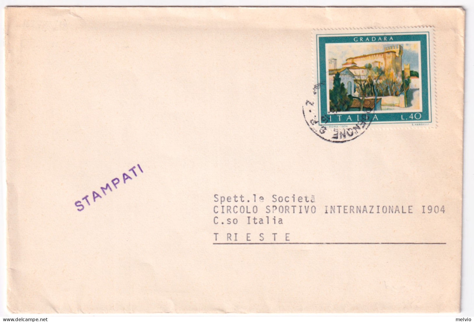 1976-TURISMO Lire 40 Gradara (1264) Isolato Su Stampe - 1971-80: Storia Postale