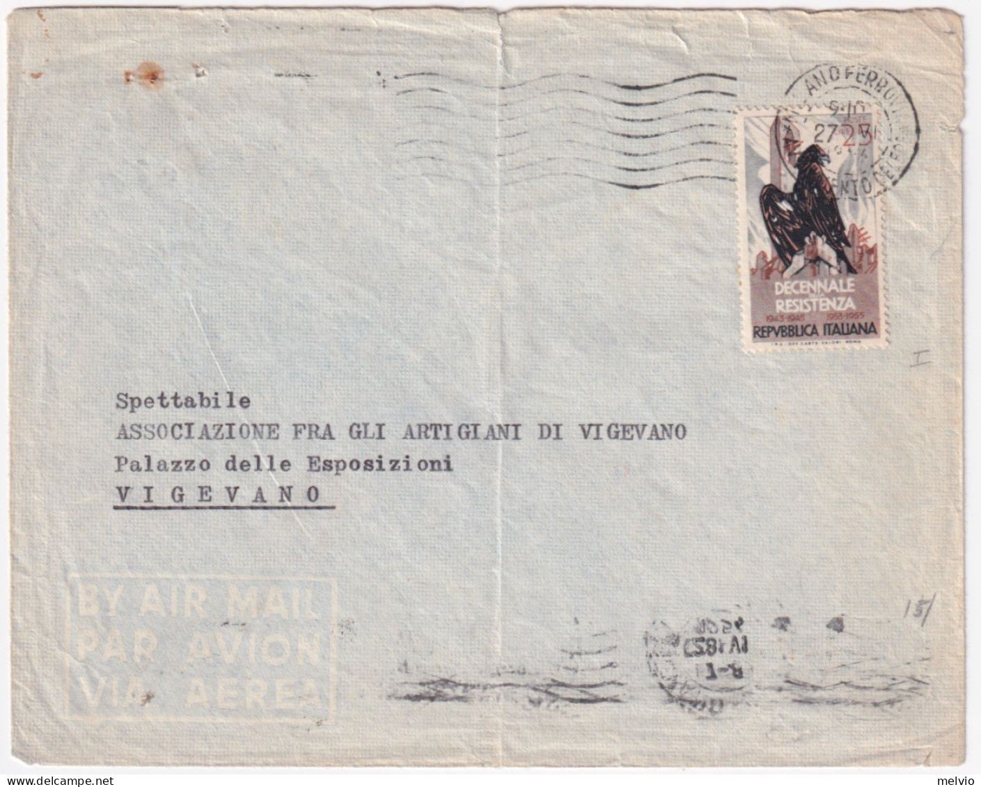 1954-X ANNIVERSARIO RESISTENZA (739) Isolato Su Busta - 1946-60: Poststempel