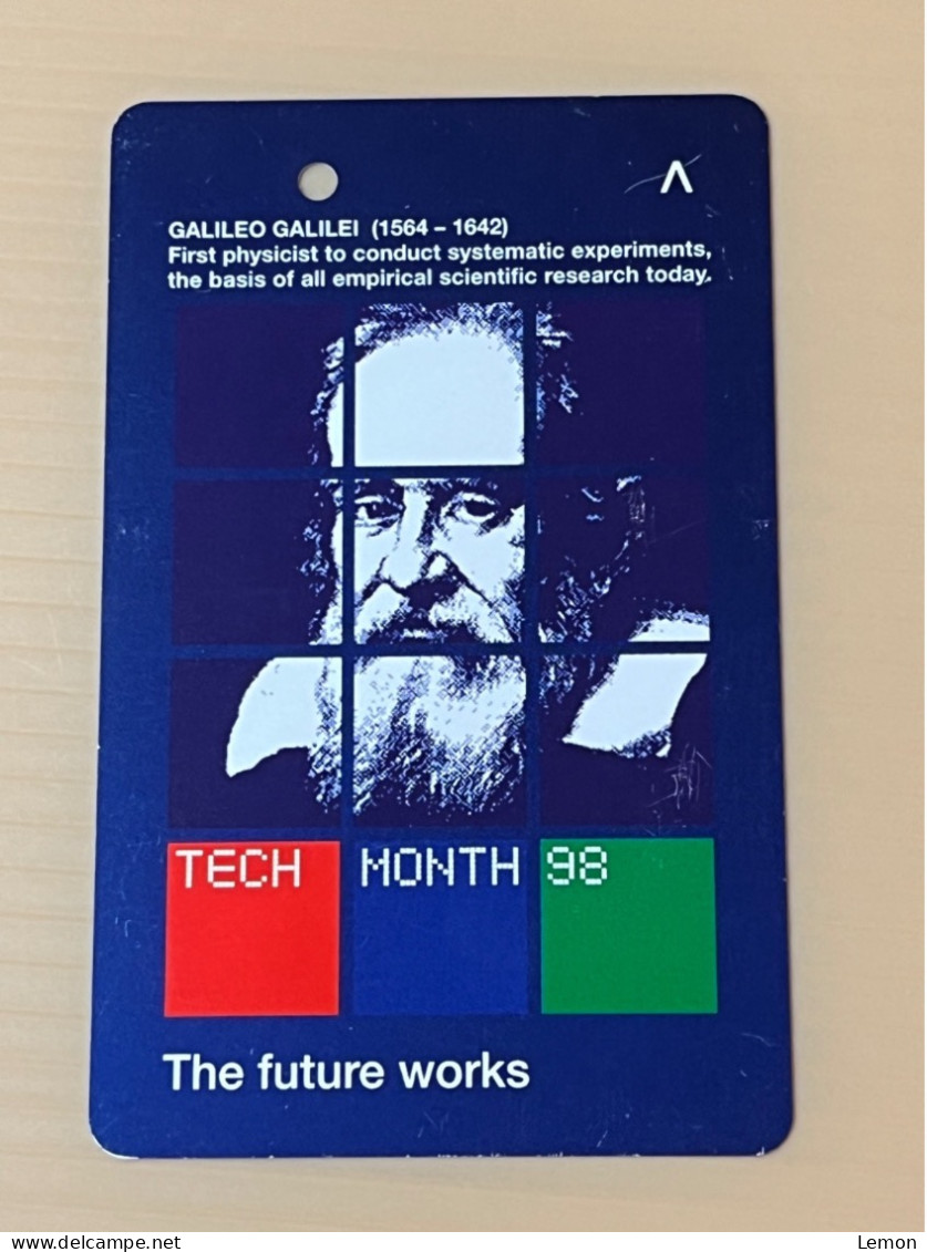 Singapore SMRT TransitLink Metro Train Subway Ticket Card, Galileo Galilei Tech Month 1998, Set Of 1 Used Card - Singapour