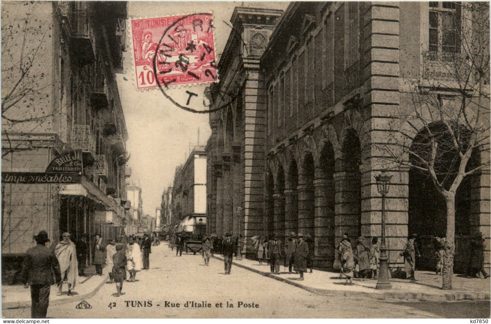 Tunis - Rue D Italie Et La Poste - Tunesien