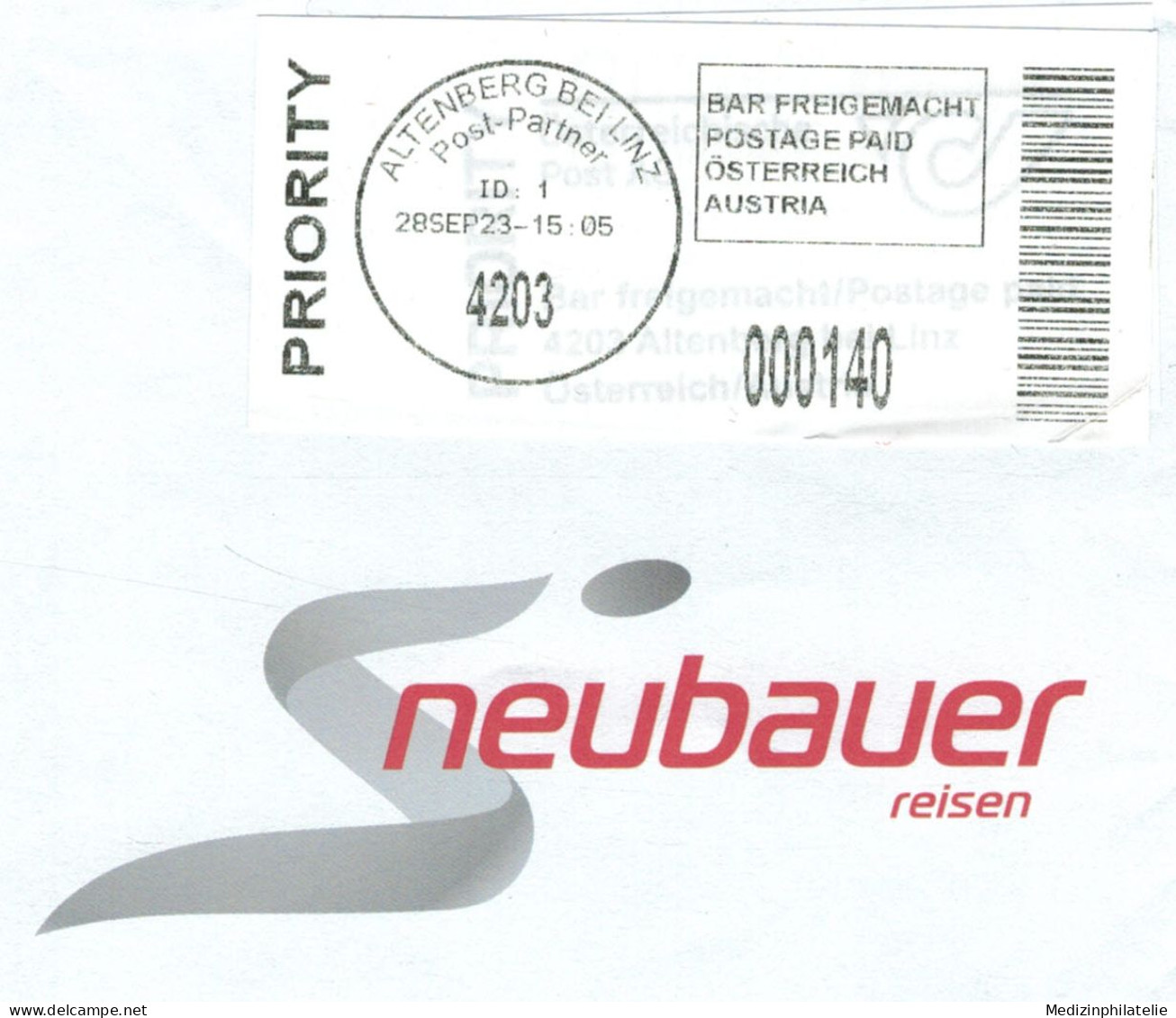 BST Label Altenberg Bei Linz 4203 2023 - Correo Postal