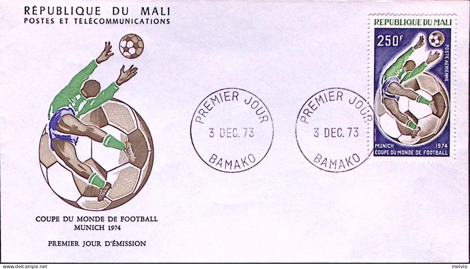 1973-Mali Campionati Calcio Serie Completa Su Due Fdc - Malí (1959-...)