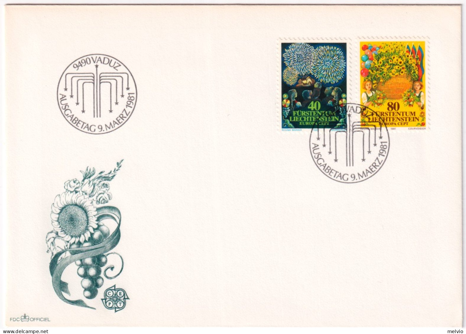 1981-LIECHTENSTEIN EUROPA Serie Cpl. Fdc - FDC