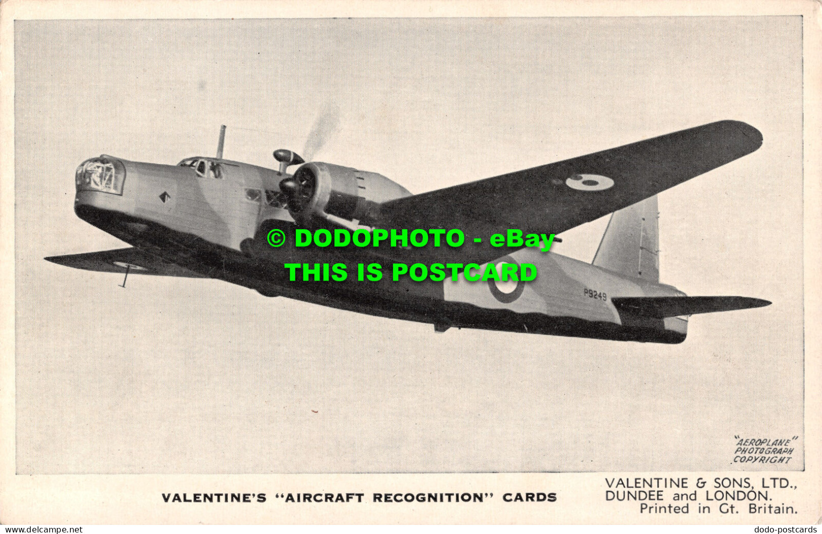 R499232 The Vickers Armstrongs Wellington Ic. British Bomber. Valentine Aircraft - Monde