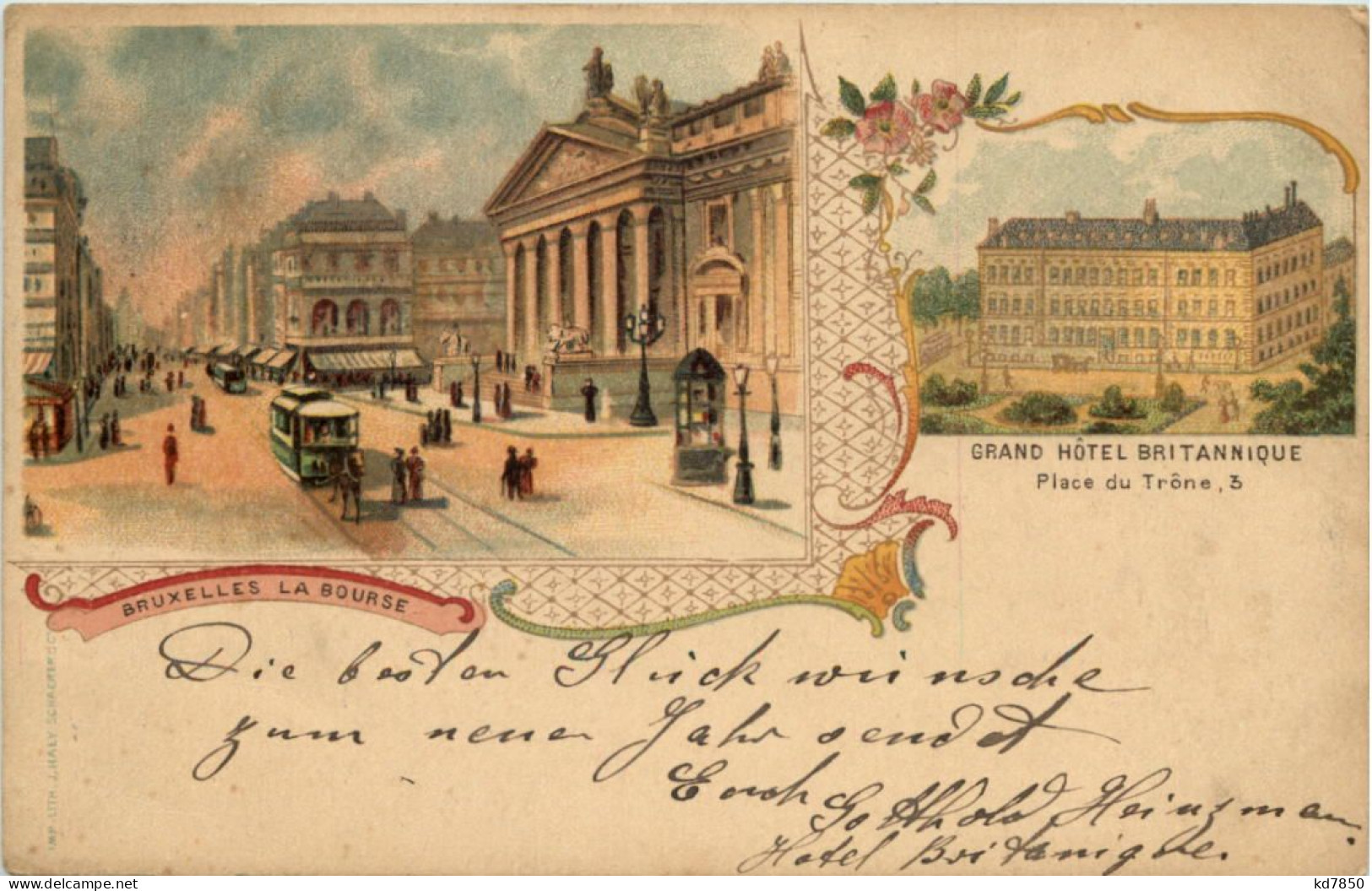 Bruxelles - Grand Hotel Britannique - Litho - Andere & Zonder Classificatie