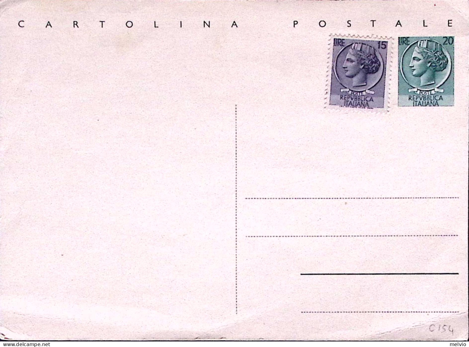 1954-CARTOLINA POSTALE Siracusana Lire 20 Con Aggiunta Lire 15 Nuova - Interi Postali